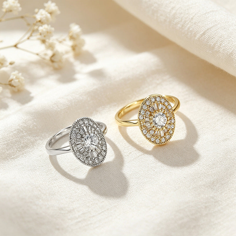 Oval Moissanite Solitaire Ring