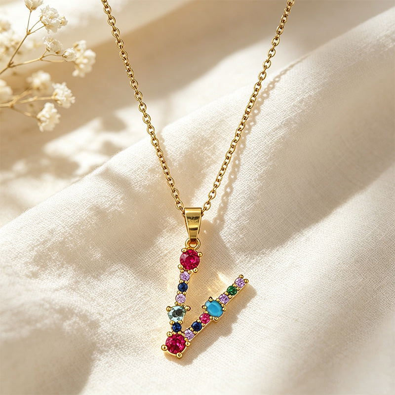 Multicolor Letter Necklace