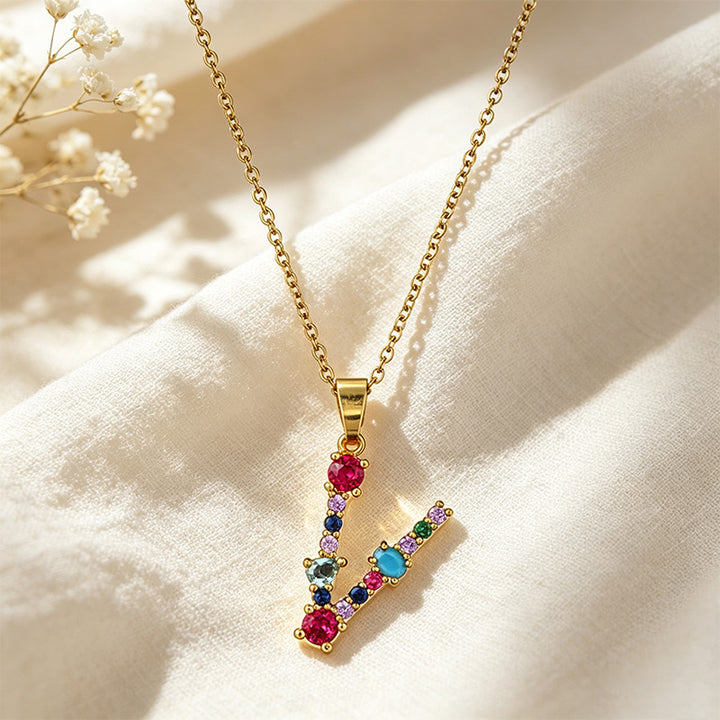 Multicolor Letter Necklace