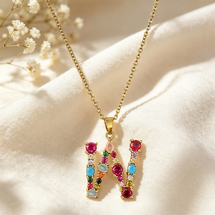 Multicolor Letter Necklace