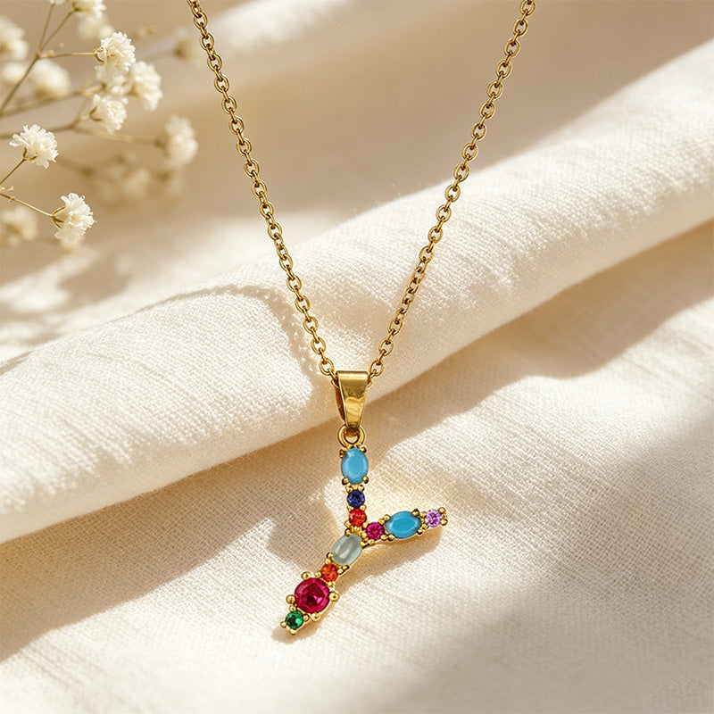 Multicolor Letter Necklace