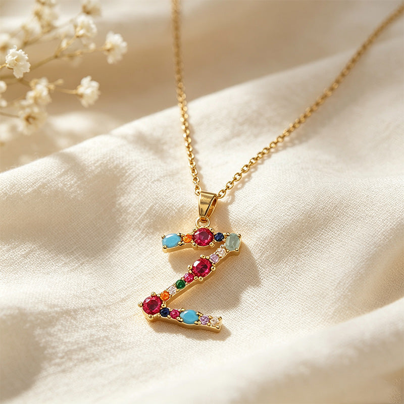 Multicolor Letter Necklace