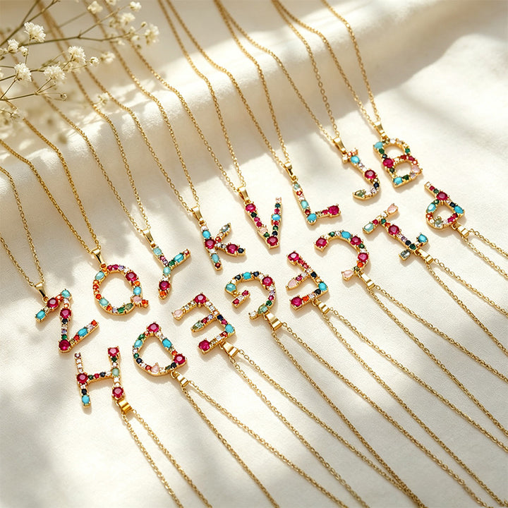 Multicolor Letter Necklace
