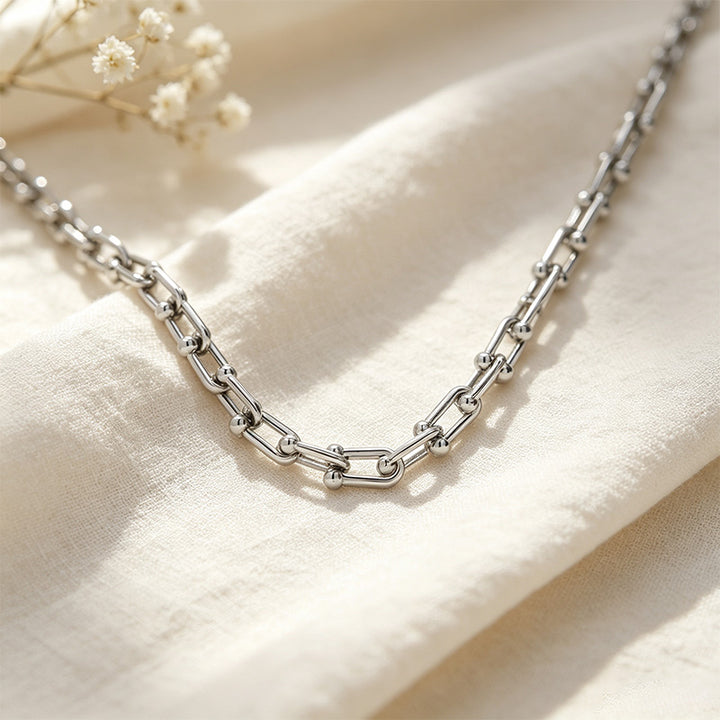U-Shaped Bamboo Link Necklace
