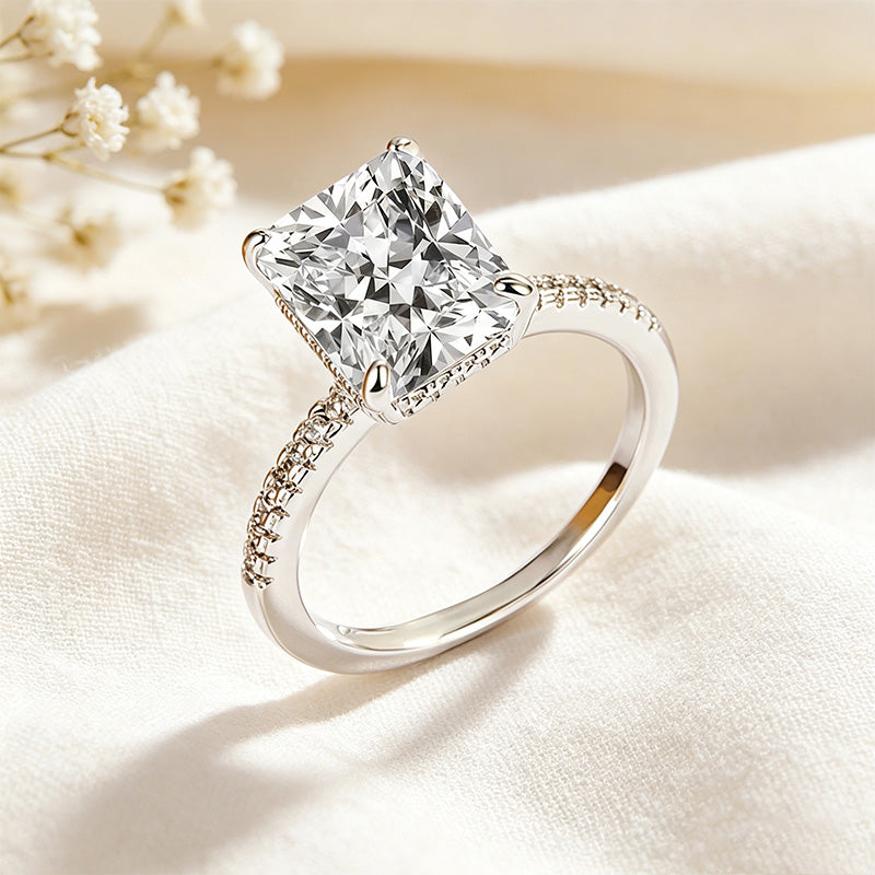 Radiant Cut Moissanite Ring