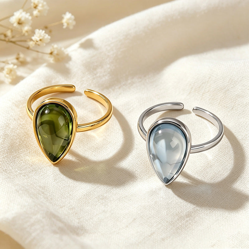 Waterdrop Crystal Ring & Necklace