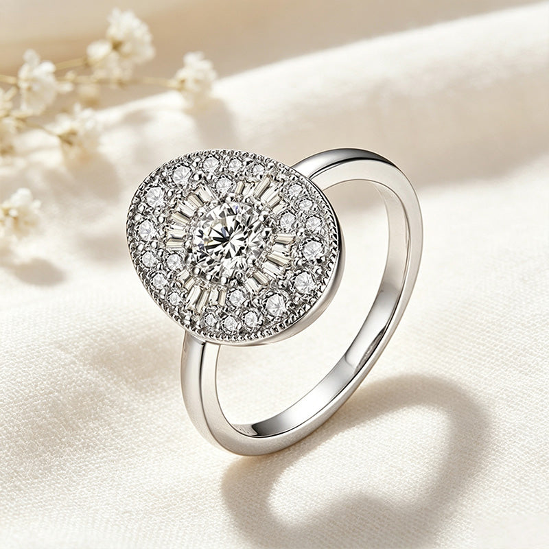 Oval Moissanite Solitaire Ring