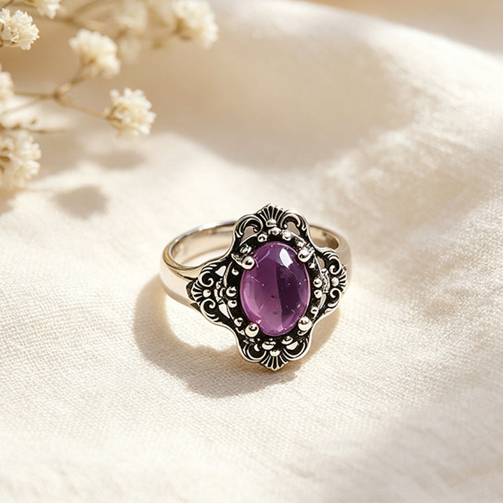 Amethyst Lace Band Ring
