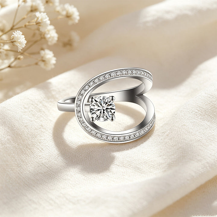 Moissanite Swirl Ring
