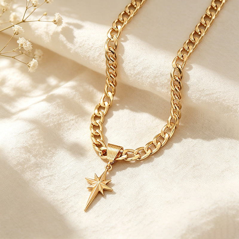 Star Pendant Cuban Necklace
