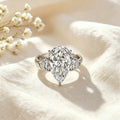 Pear-Shaped Three-Stone CZ Ring Collection