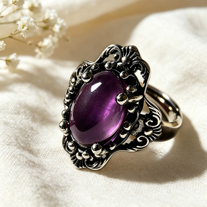 Amethyst Lace Band Ring