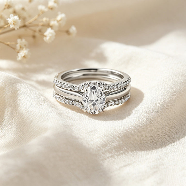 Moissanite Stacking Ring Set