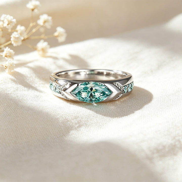 Marquise Moissanite Eye Ring