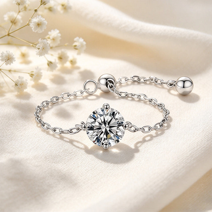 Moissanite Chain Band Ring