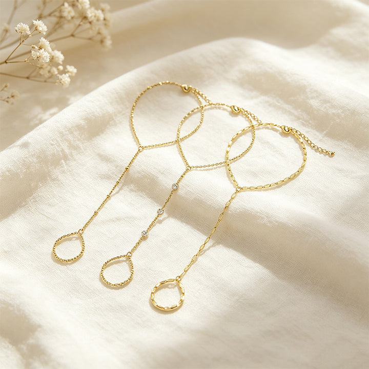 Stackable Hand Chain Bracelet Set