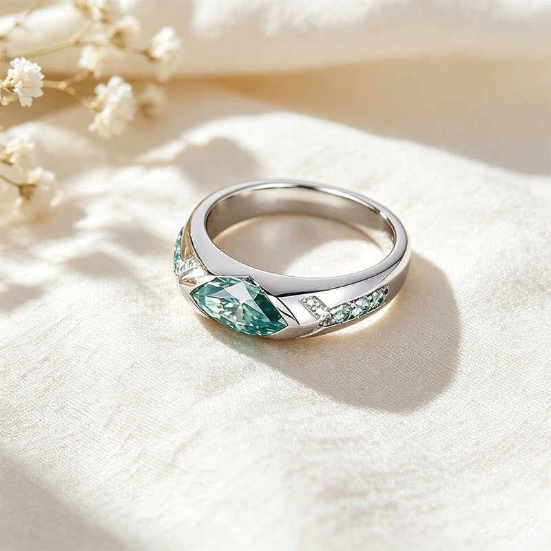 Marquise Moissanite Eye Ring