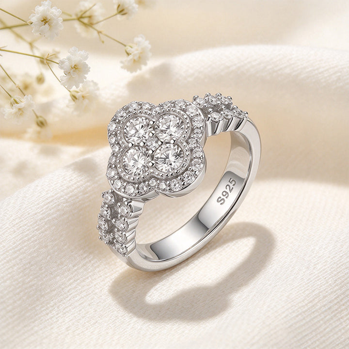 Clover Cut-Out CZ Ring