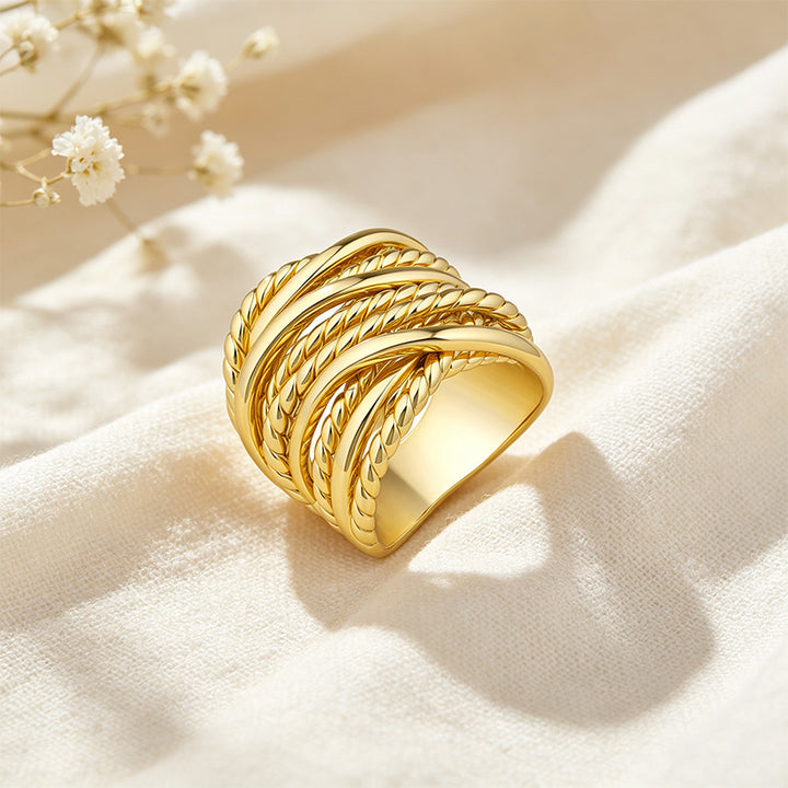 Intertwined Cable Band Ring