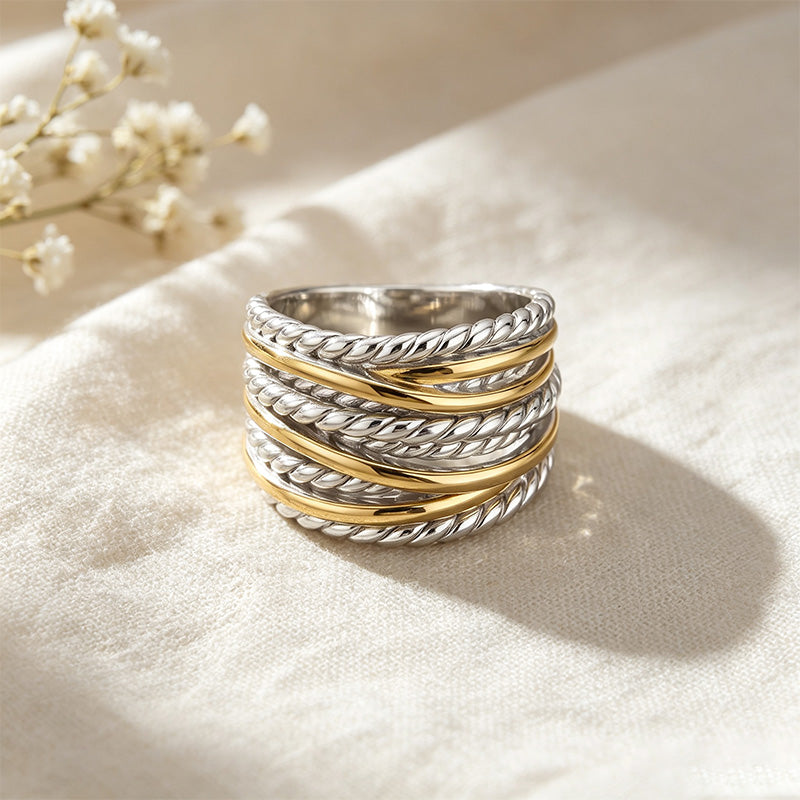 Intertwined Cable Band Ring