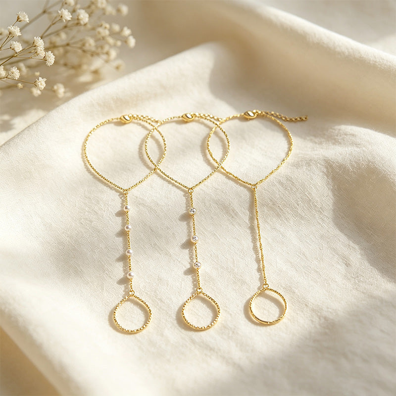 Stackable Hand Chain Bracelet Set