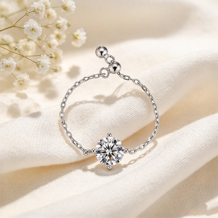 Moissanite Chain Band Ring