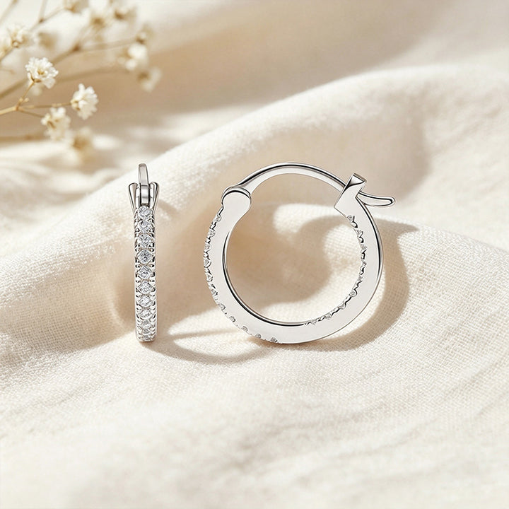 CZ Paved Hoop Earrings