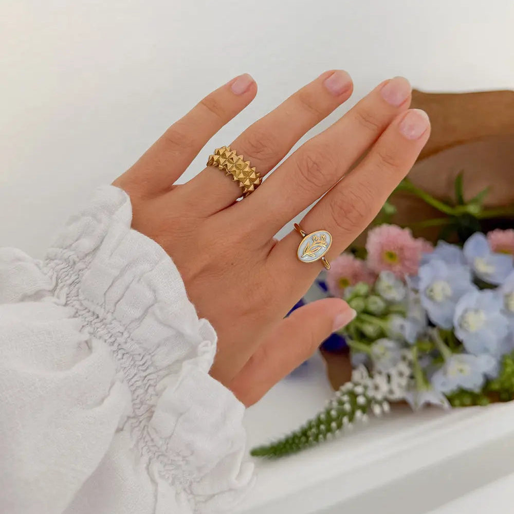 Enamel Flower Ring