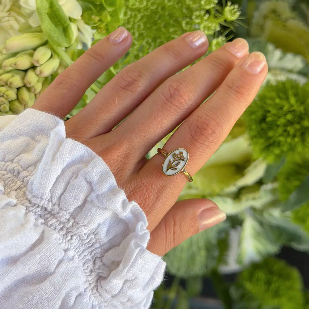 Enamel Flower Ring