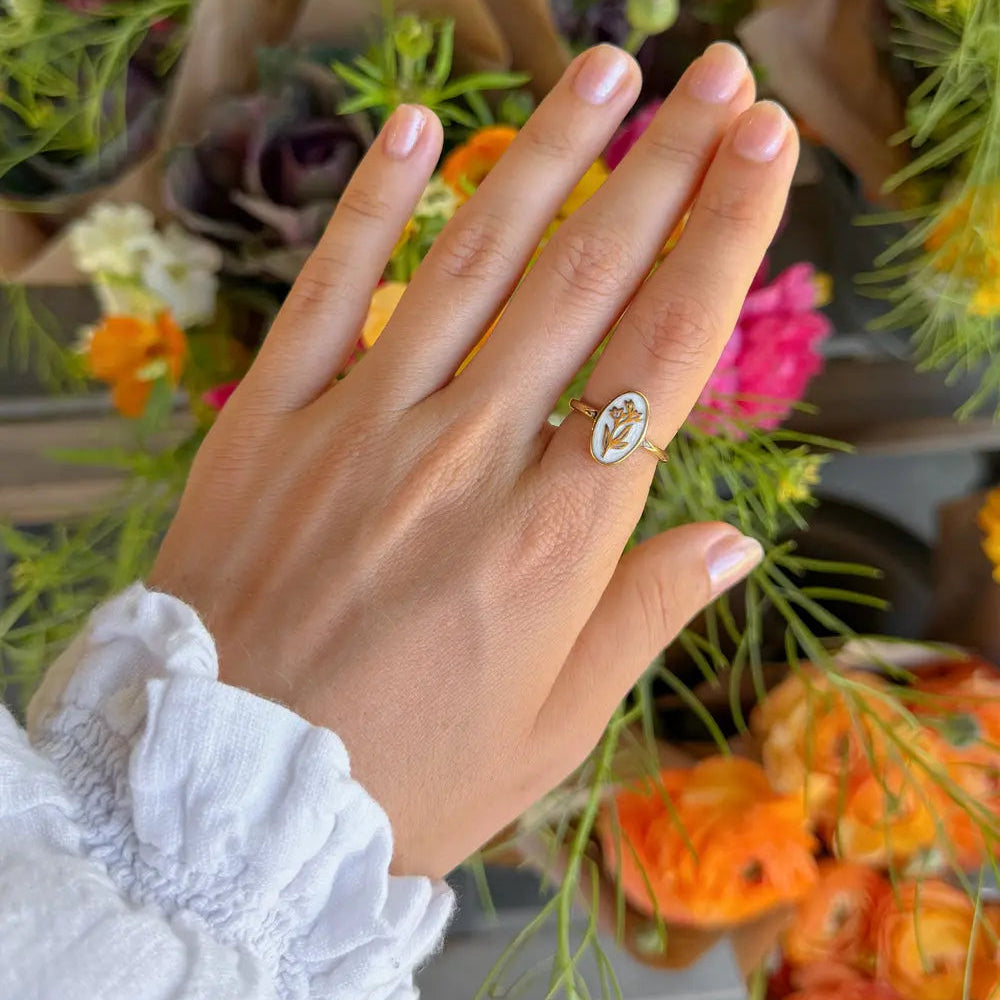 Enamel Flower Ring