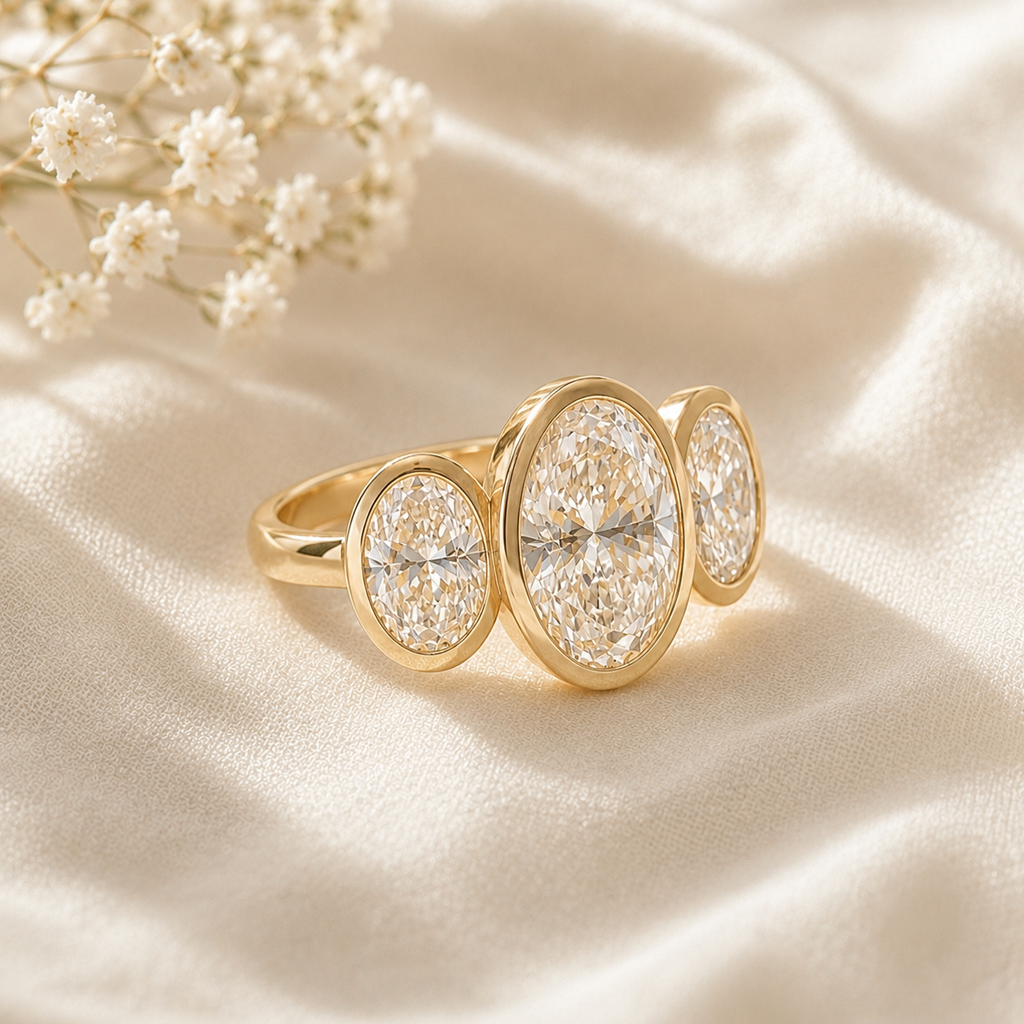 Oval Moissanite Diamond Ring