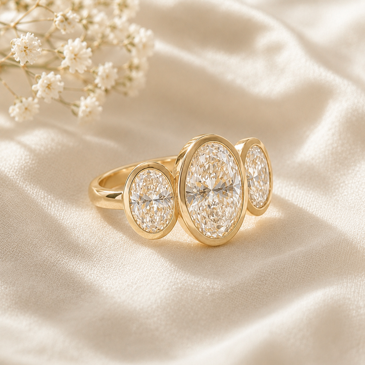 Oval Moissanite Diamond Ring