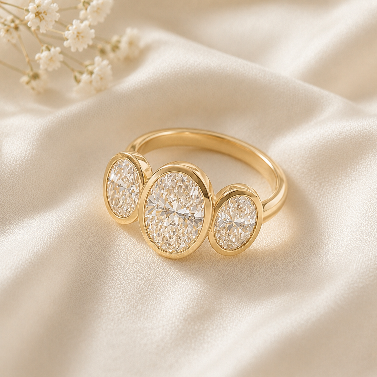 Oval Moissanite Diamond Ring