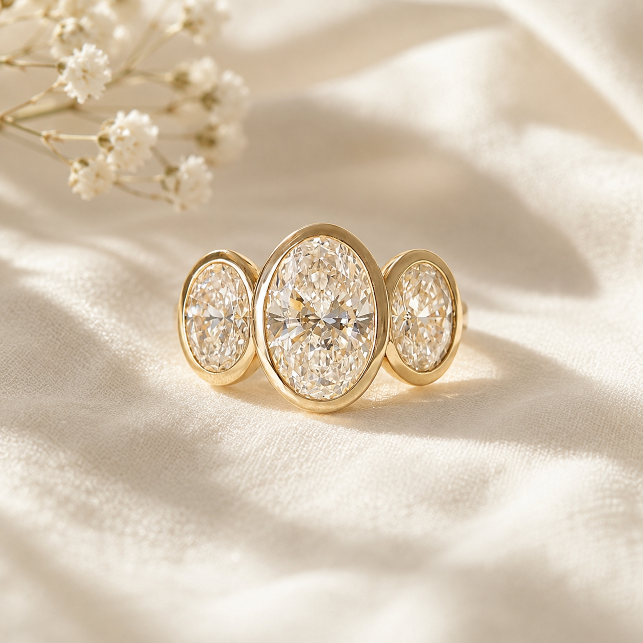 Oval Moissanite Diamond Ring