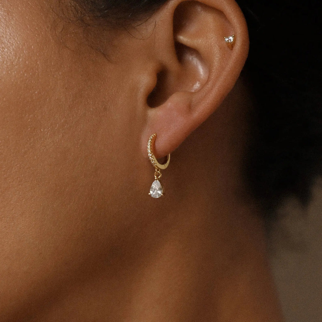 Teardrop Huggie Earrings
