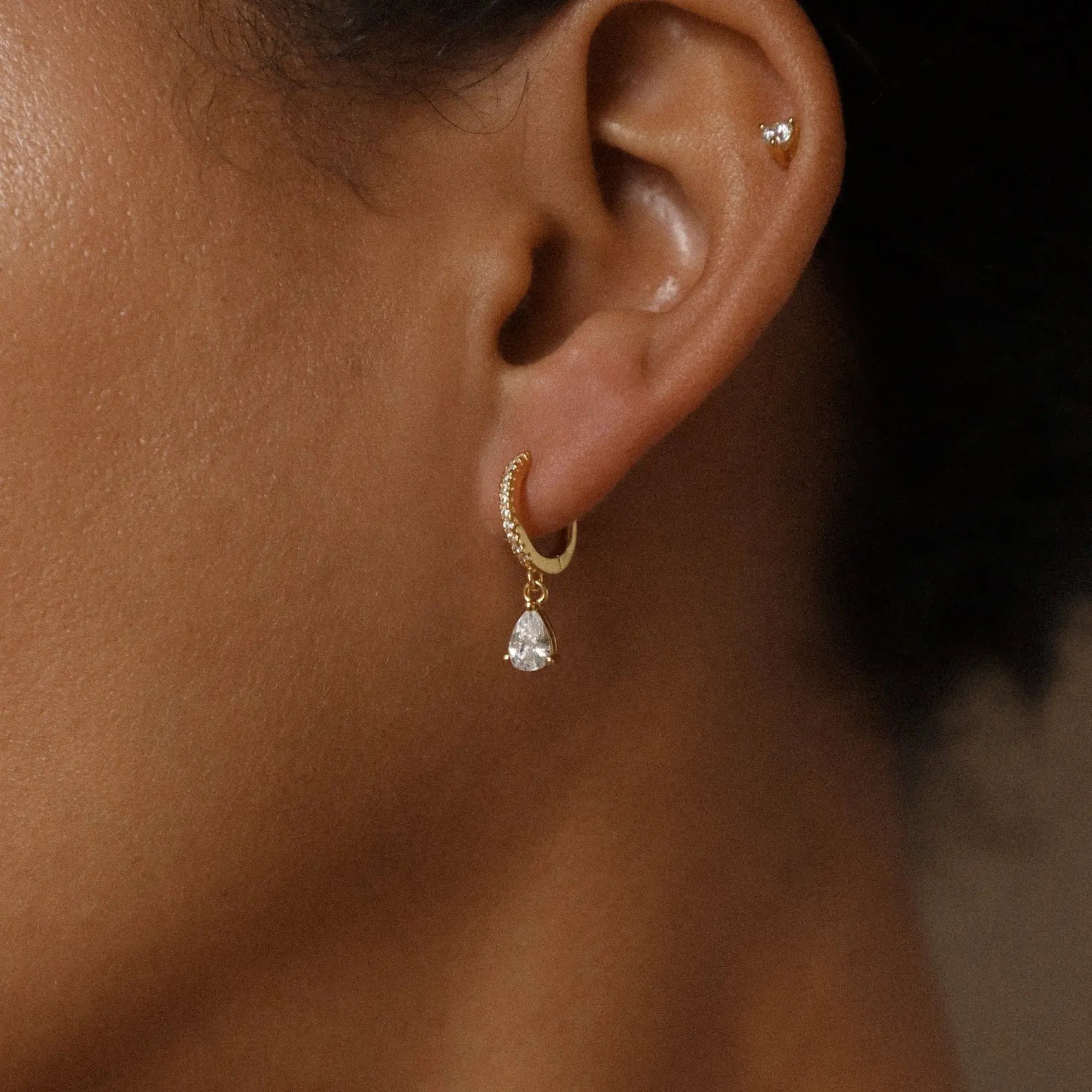 Teardrop Huggie Earrings