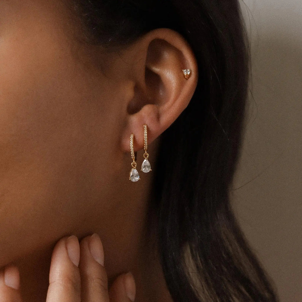 Teardrop Huggie Earrings