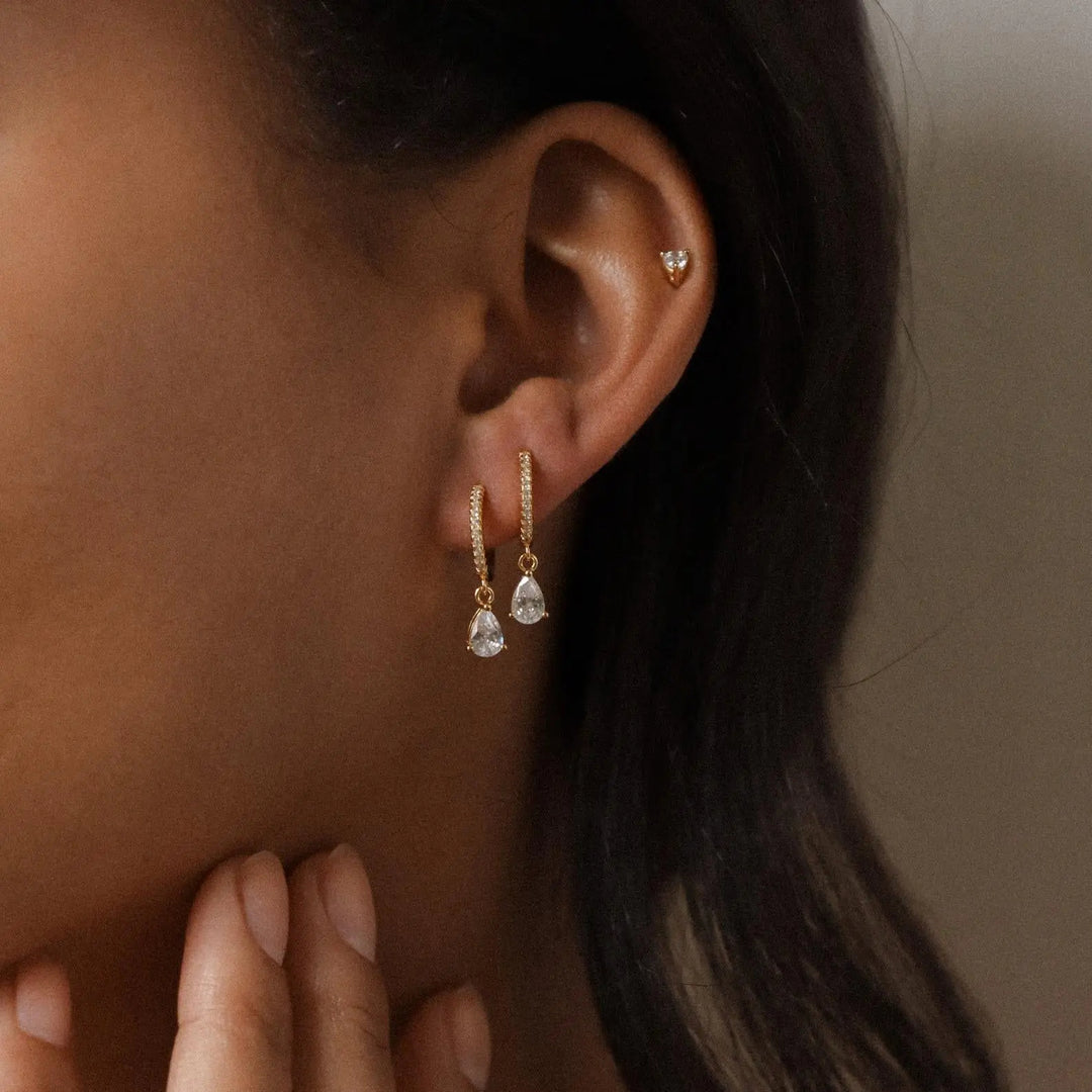 Teardrop Huggie Earrings