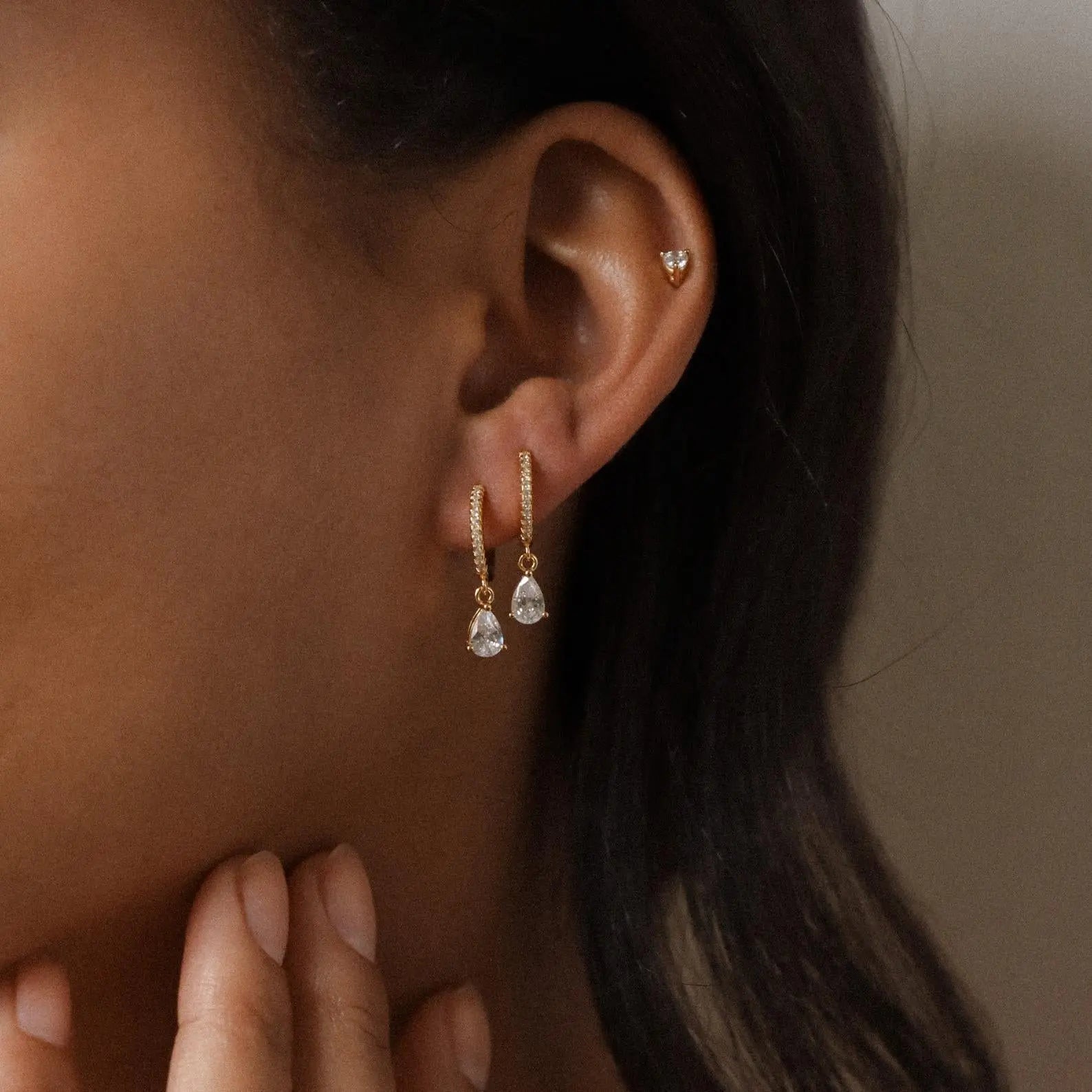 Teardrop Huggie Earrings