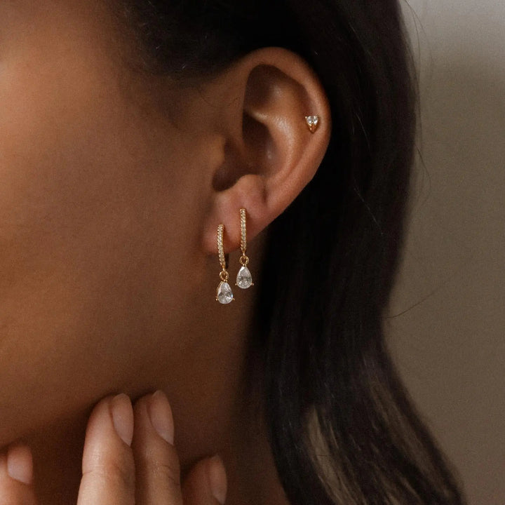 Teardrop Huggie Earrings