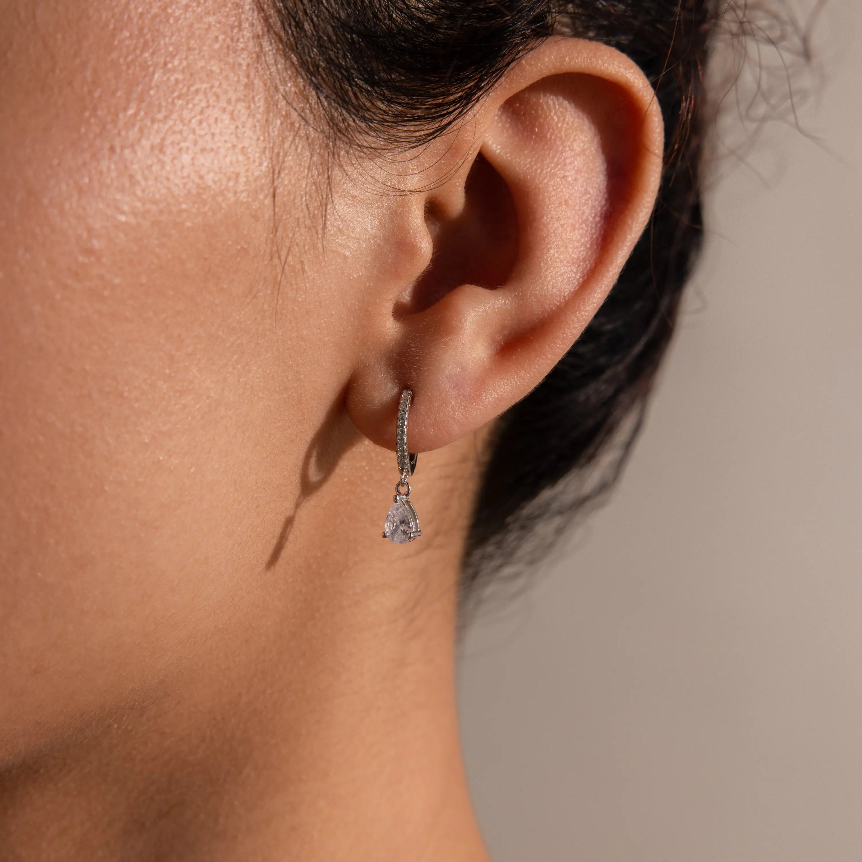 Teardrop Huggie Earrings
