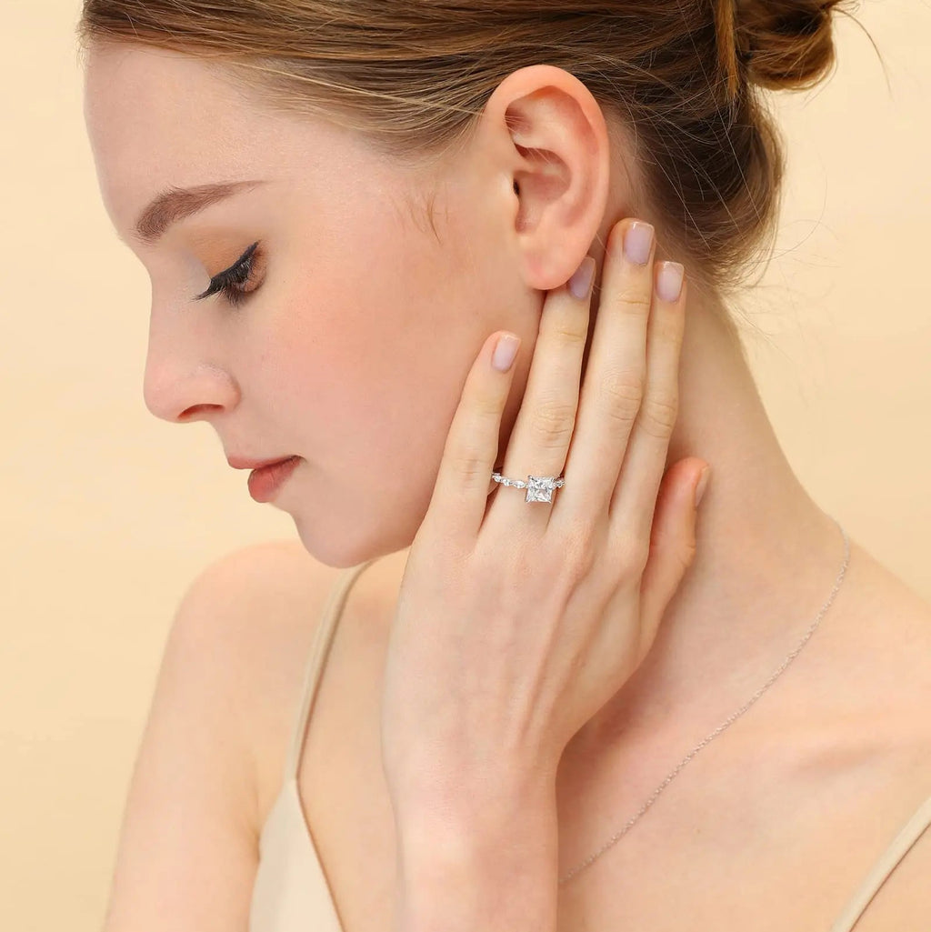 Princess Cut Moissanite Ring