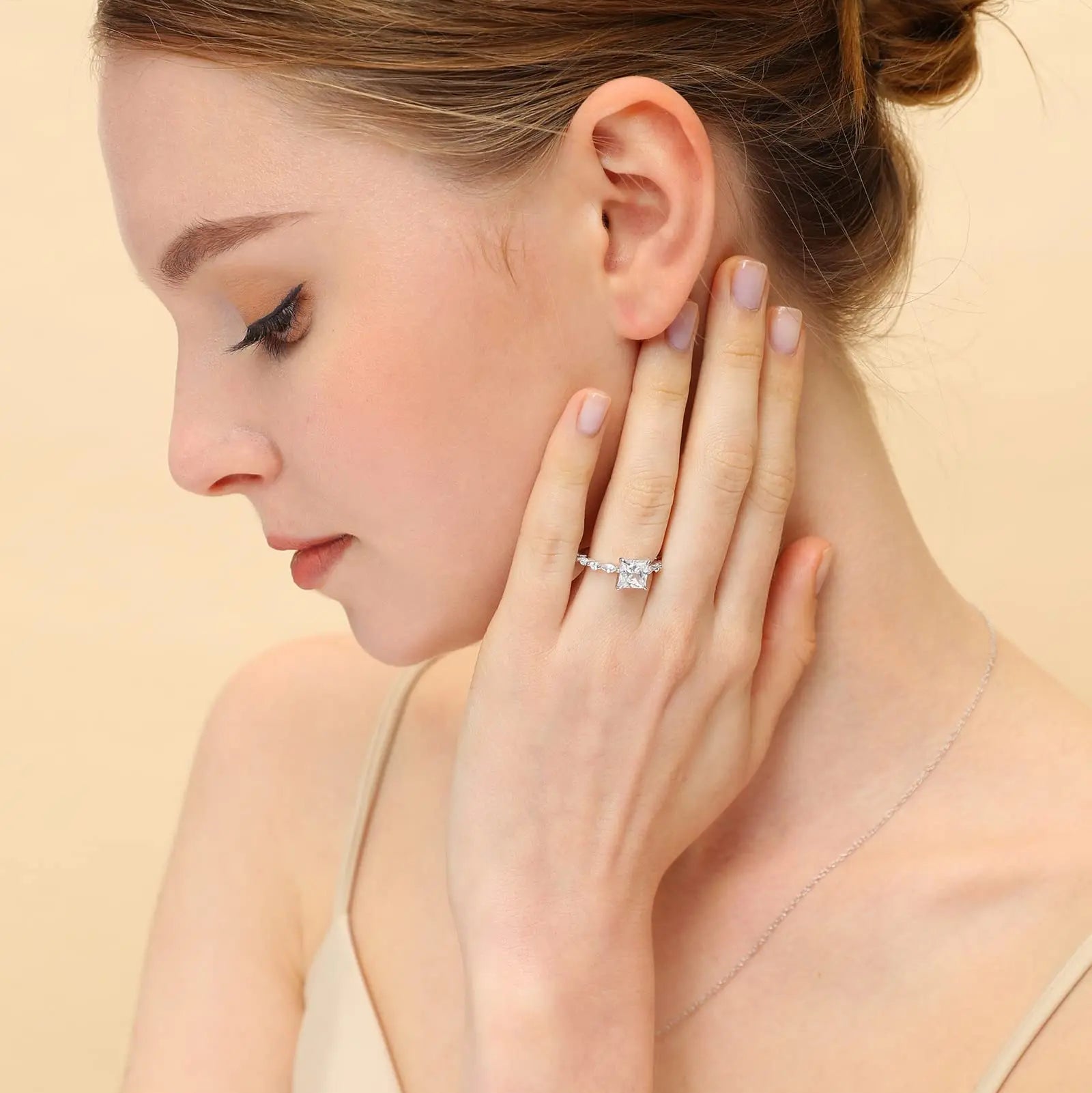 Princess Cut Moissanite Ring