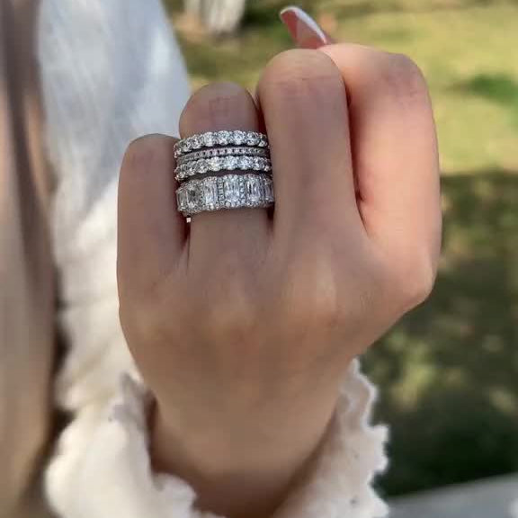 Moissanite Stack Ring Set