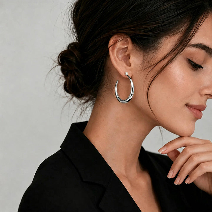 CZ Square Hoop Earrings