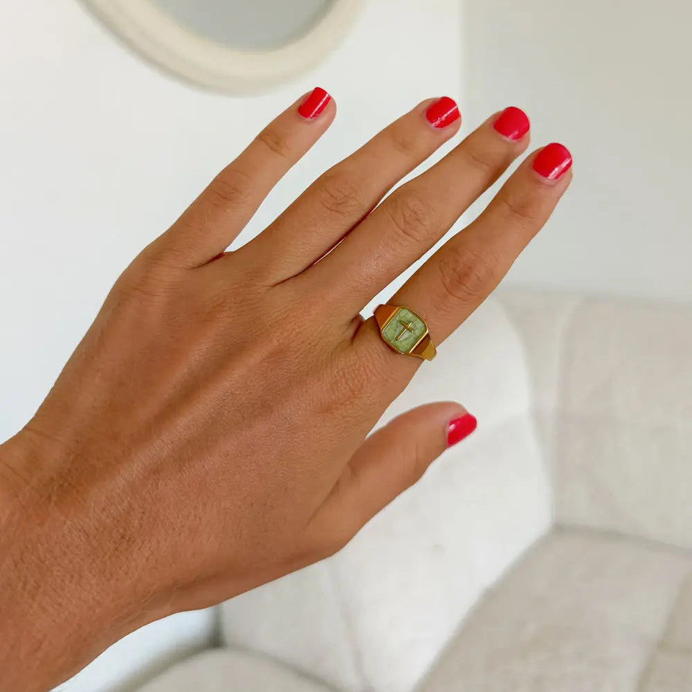 Enamel Cross Ring