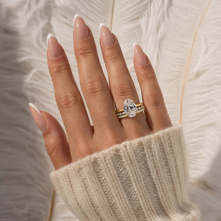 Oval Moissanite Ring Set