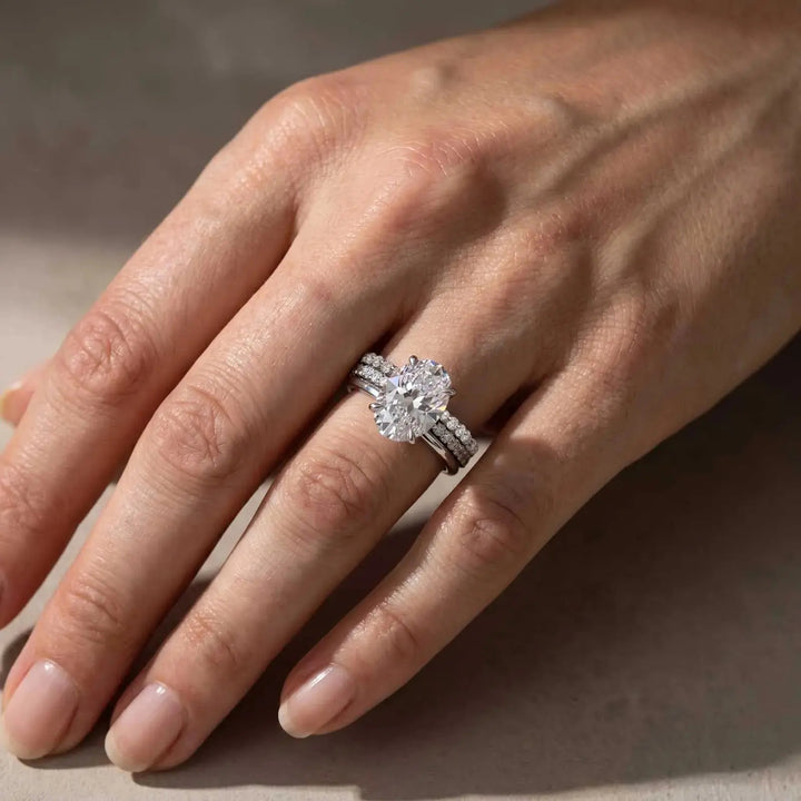 Oval Moissanite Ring Set