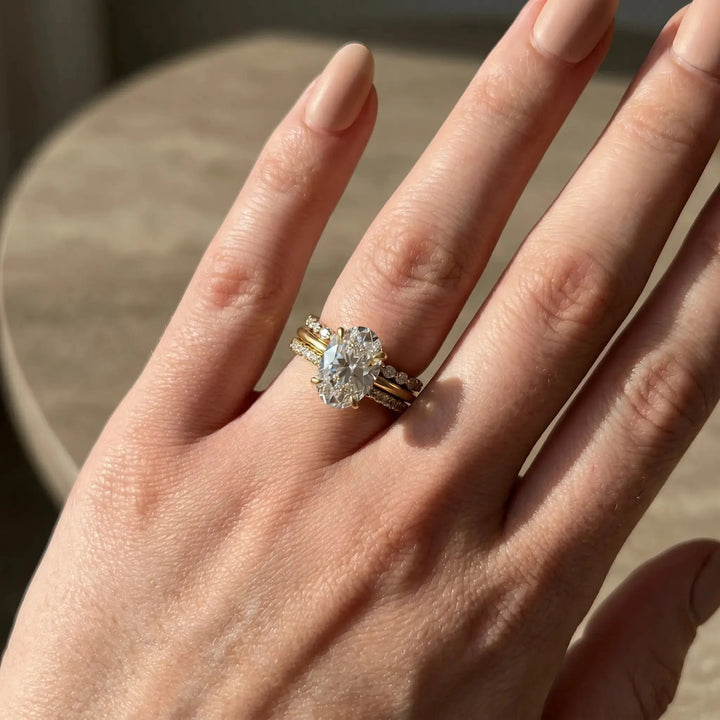 Oval Moissanite Ring Set