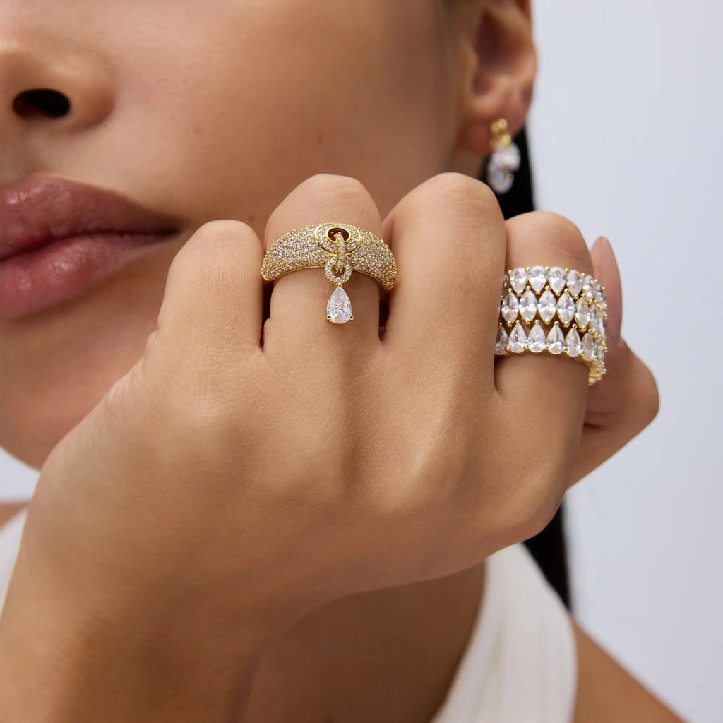 Pear Pave Ring